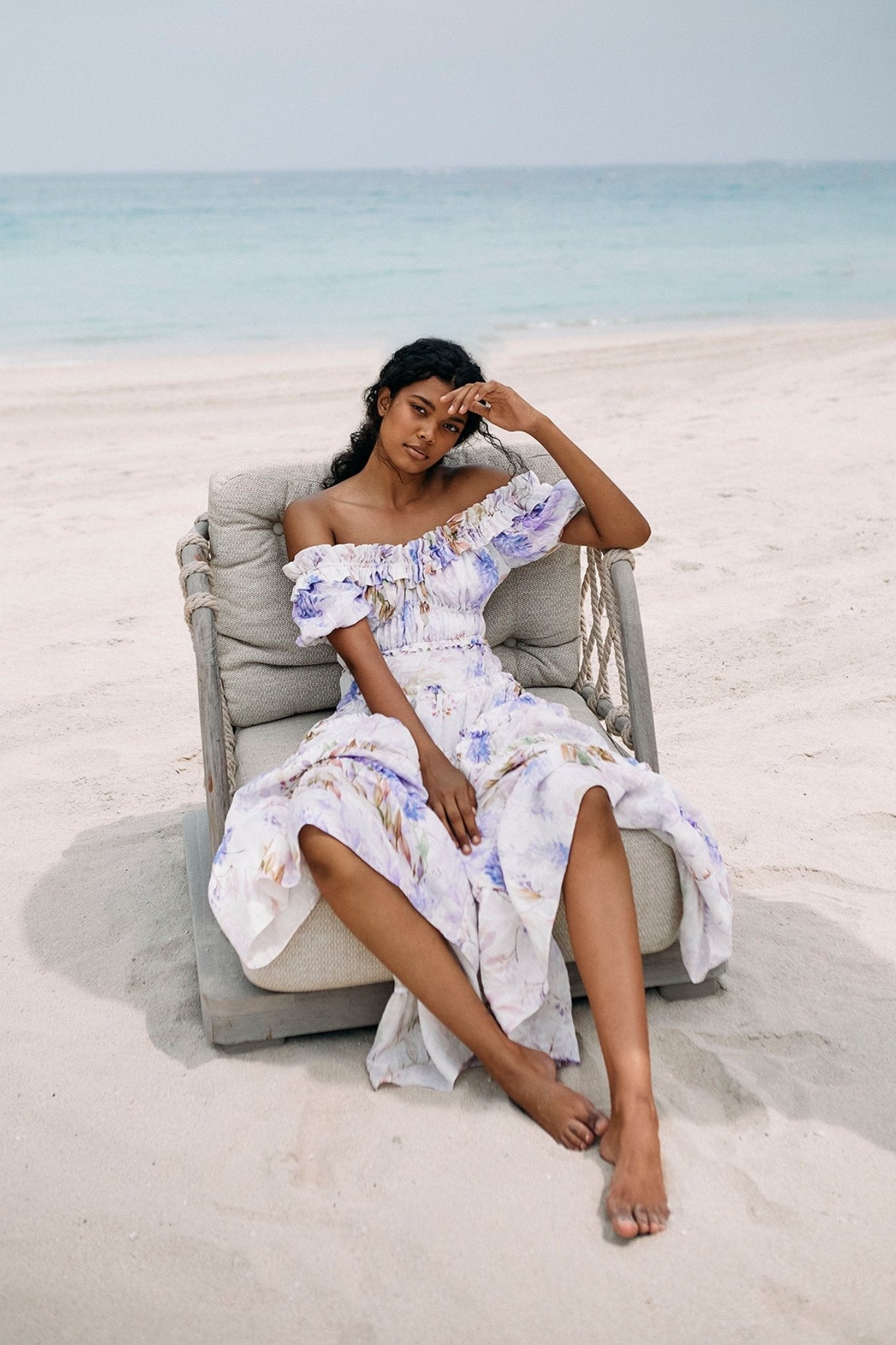 Isadora | Robe Maxi à Volants avec Imprimés Floraux Élégants pour Femmes