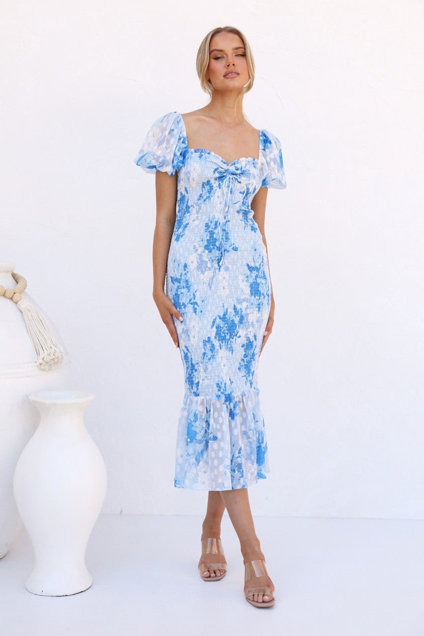 Léonie | Robe Midi avec Motifs Floraux Élégants pour Femmes