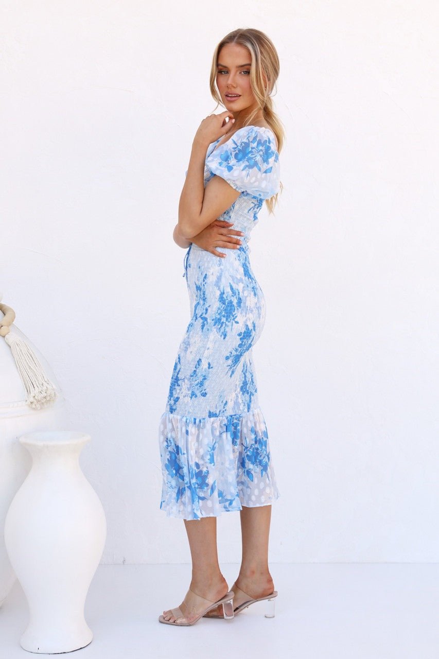 Léonie | Robe Midi avec Motifs Floraux Élégants pour Femmes