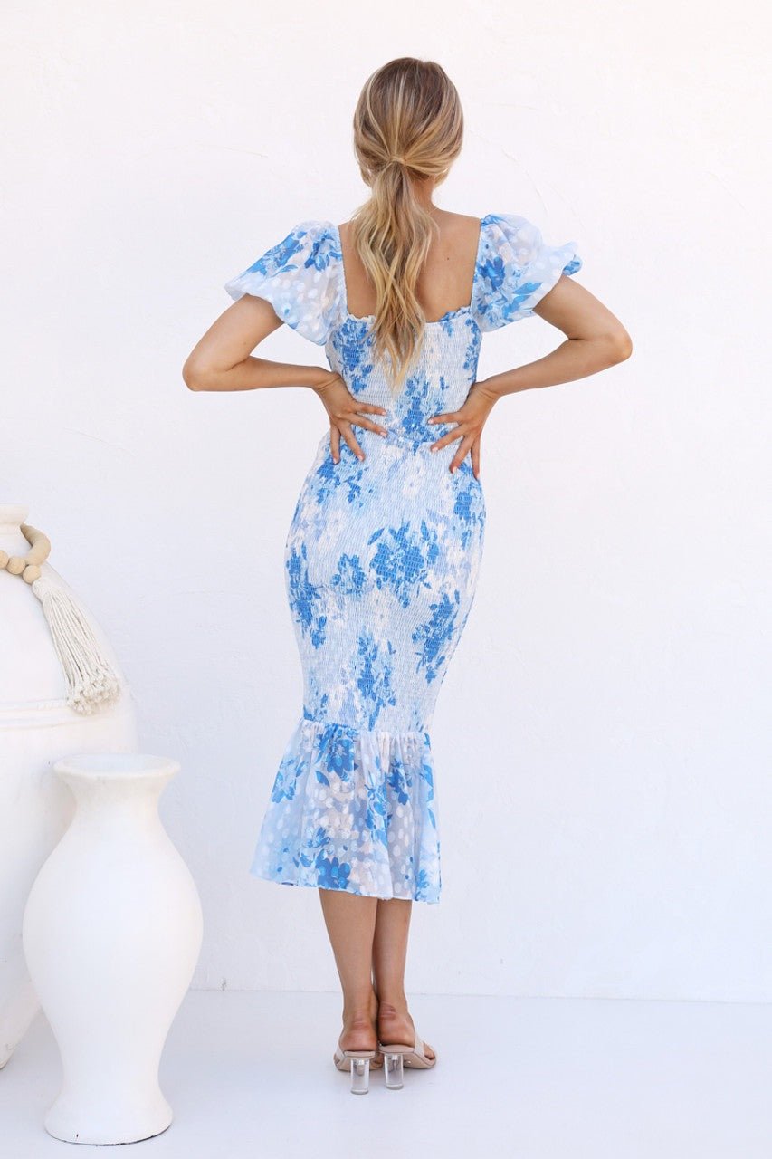 Léonie | Robe Midi avec Motifs Floraux Élégants pour Femmes