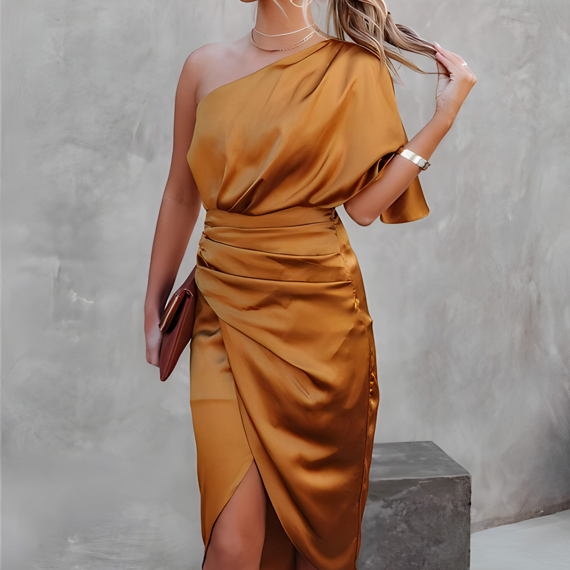 Lysia | Robe de soirée en soie avec Jupe Plissée et Design Élégant pour Femmes
