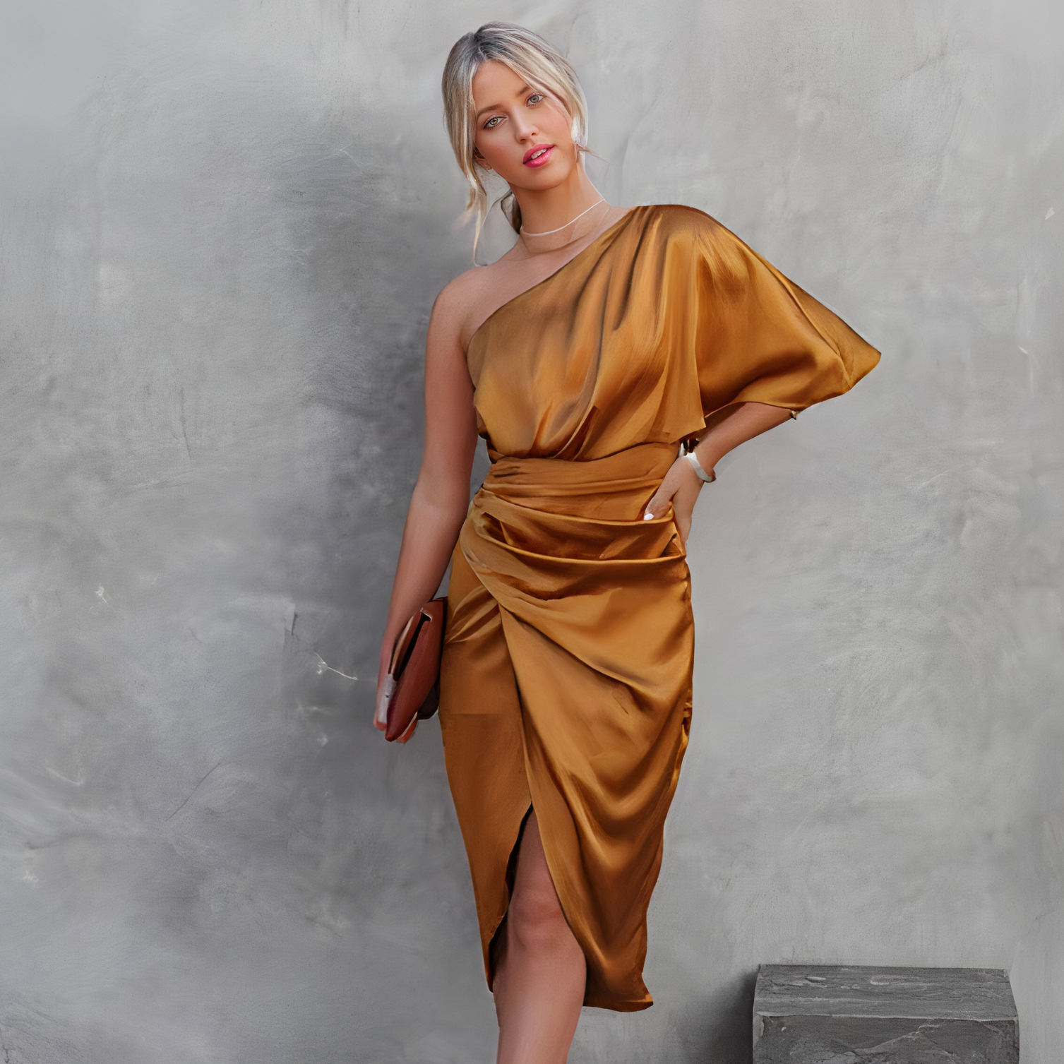 Lysia | Robe de soirée en soie avec Jupe Plissée et Design Élégant pour Femmes
