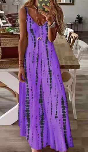 Émilie - Dye Robe spaghetti rayée