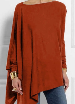 Lunaire | Poncho avec Couleur Asymétrique et Mélange de Cachemire pour Femmes