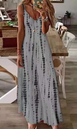 Émilie - Dye Robe spaghetti rayée