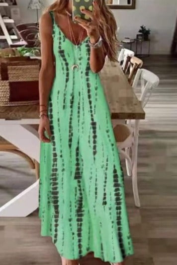 Émilie - Dye Robe spaghetti rayée