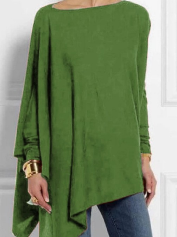 Lunaire | Poncho avec Couleur Asymétrique et Mélange de Cachemire pour Femmes