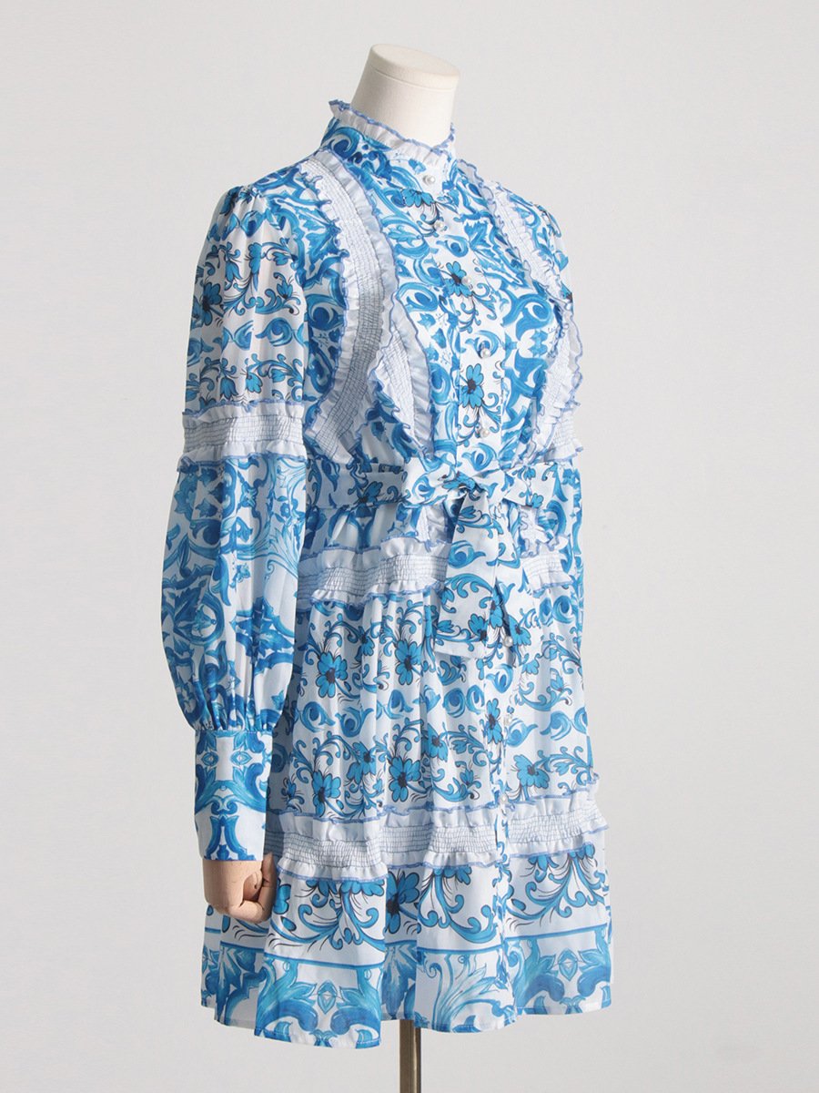 Léonie | Robe à manches lanterne avec Dentelle Élégante pour Femmes