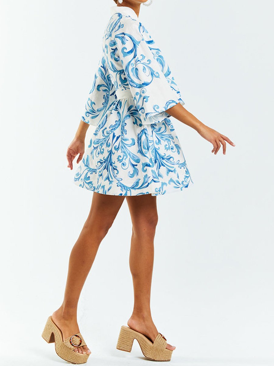 Léonie | Mini-robe avec Motifs Uniques et Détails en Dentelle pour Femmes