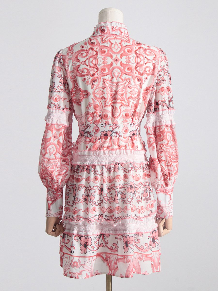 Léonie | Robe à manches lanterne avec Dentelle Élégante pour Femmes