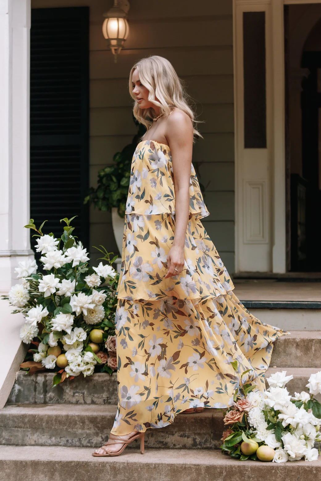 Lunaire | Robe Maxi Bustier avec Motifs Floraux Uniques pour Femmes