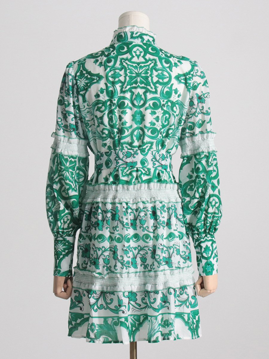 Léonie | Robe à manches lanterne avec Dentelle Élégante pour Femmes