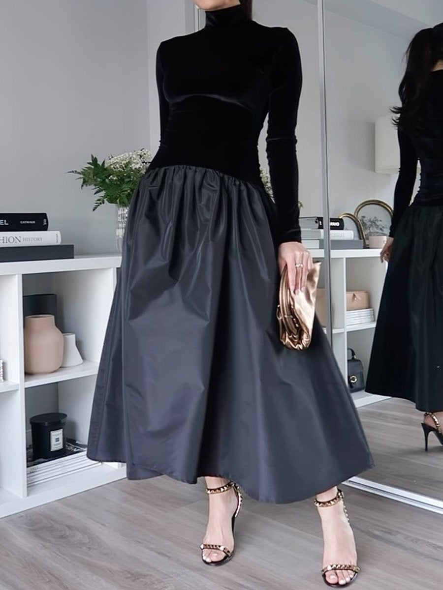 Sélène | Robe à col haut avec Motifs Uniques et Éléments Élégants pour Femmes