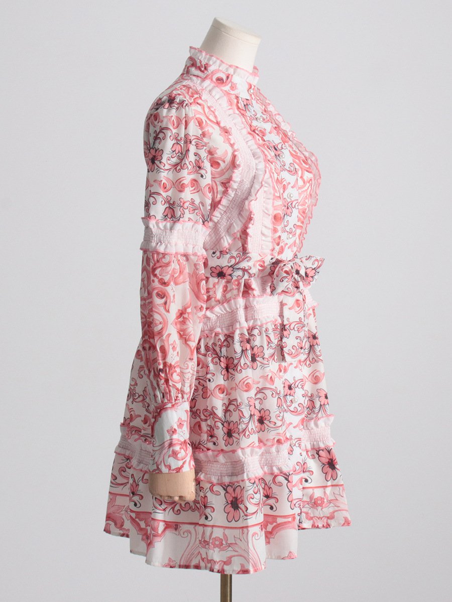 Léonie | Robe à manches lanterne avec Dentelle Élégante pour Femmes