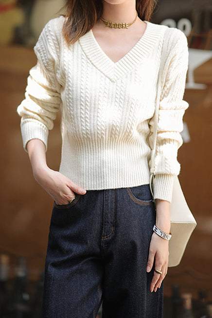 Sienna | Pull avec Imprimé Aran et Épaules Tombantes pour Femmes