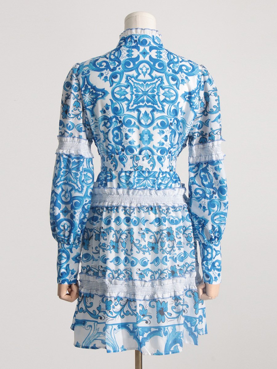 Léonie | Robe à manches lanterne avec Dentelle Élégante pour Femmes