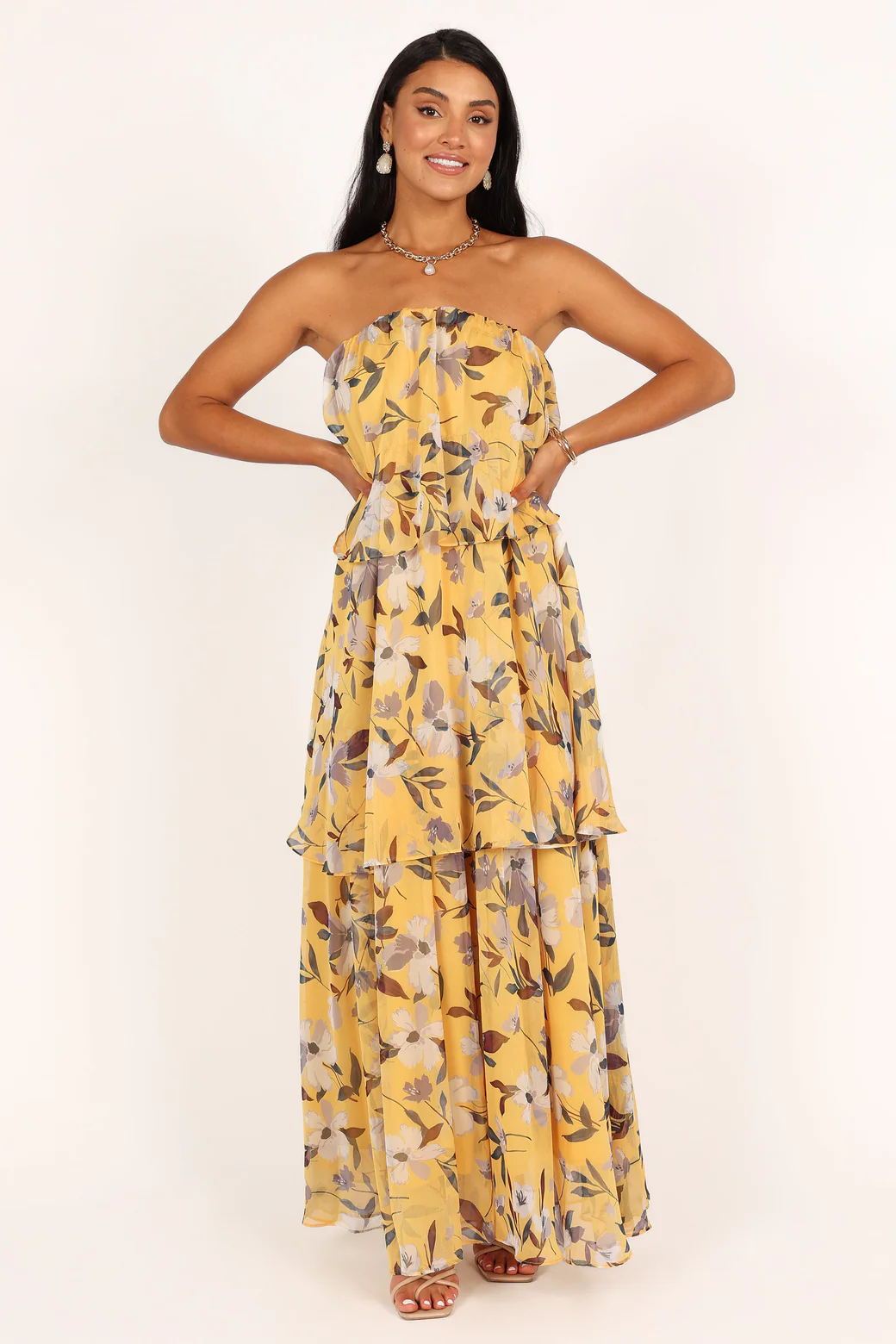 Lunaire | Robe Maxi Bustier avec Motifs Floraux Uniques pour Femmes