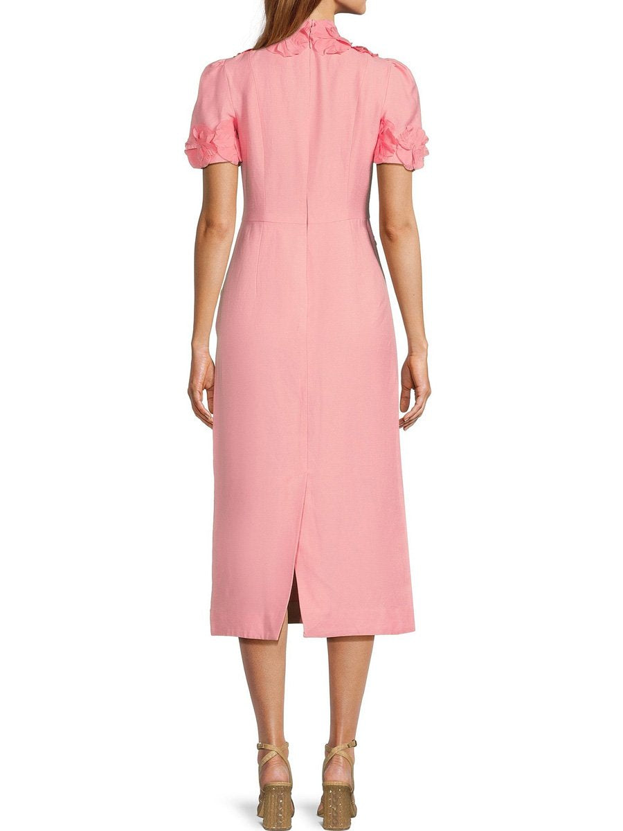 Alyssa | Robe midi avec Détails Floraux et Tissus de Qualité pour Femmes