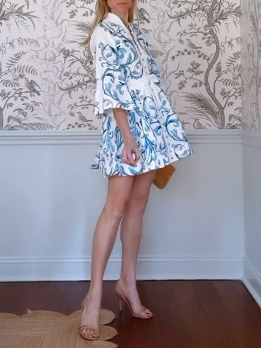 Léonie | Mini-robe avec Motifs Uniques et Détails en Dentelle pour Femmes