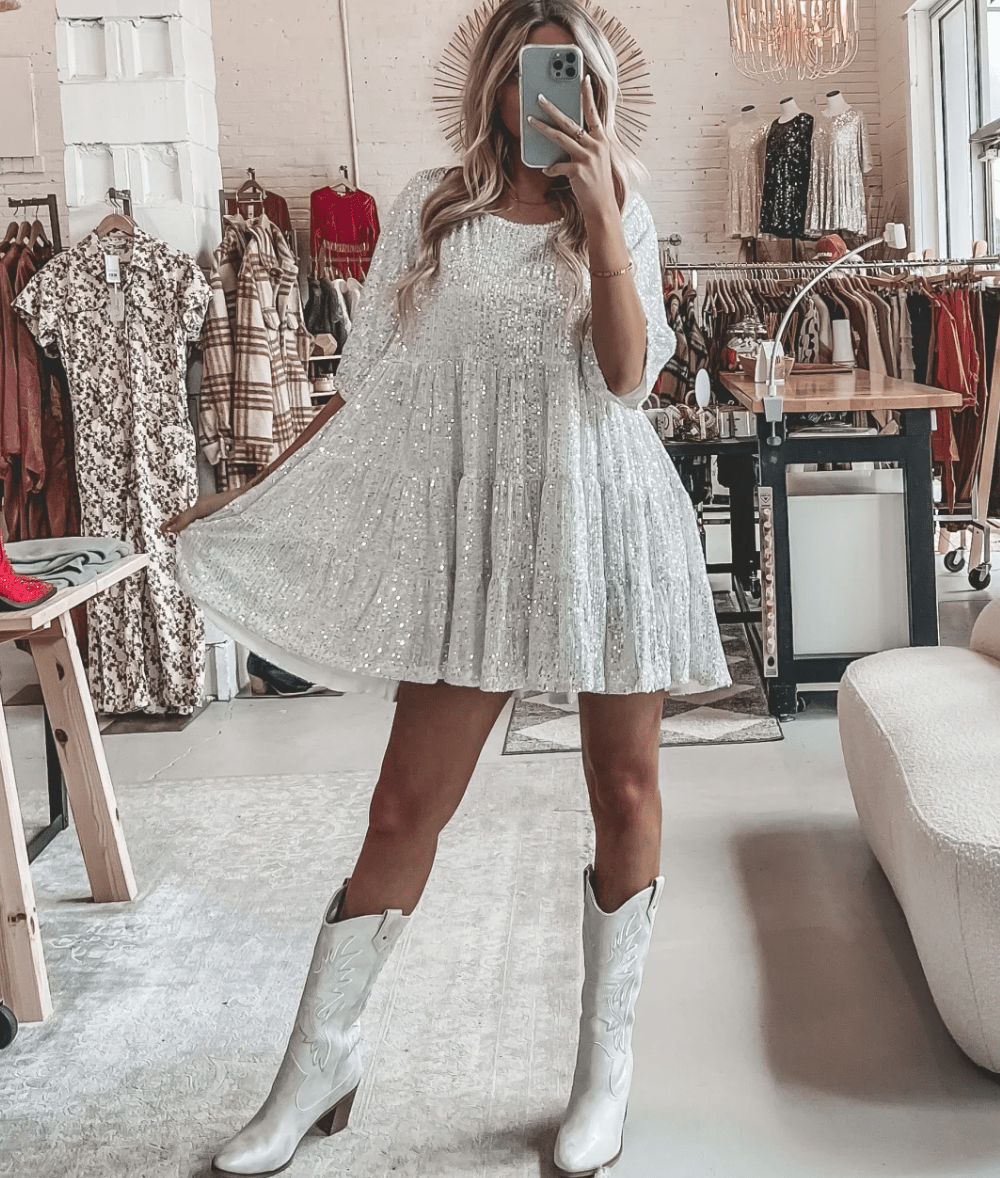 Isadora | Robe à paillettes avec Silhouette Amincissante et Élégance Confortable pour Femmes