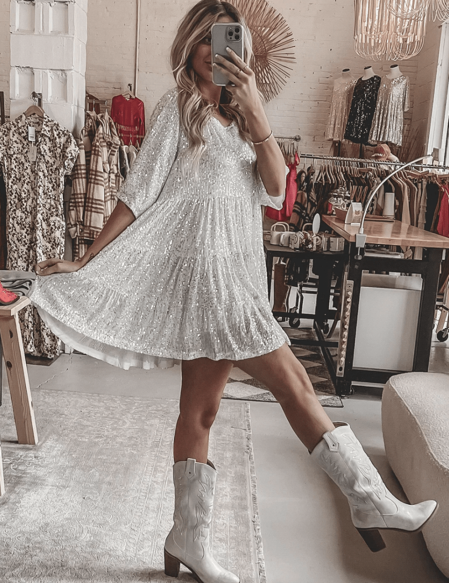 Isadora | Robe à paillettes avec Silhouette Amincissante et Élégance Confortable pour Femmes