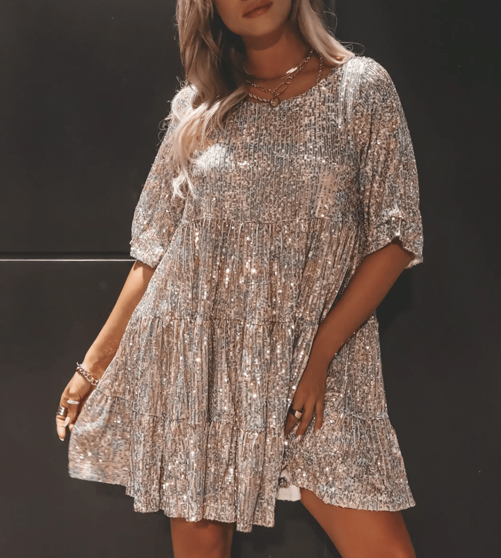Isadora | Robe à paillettes avec Silhouette Amincissante et Élégance Confortable pour Femmes