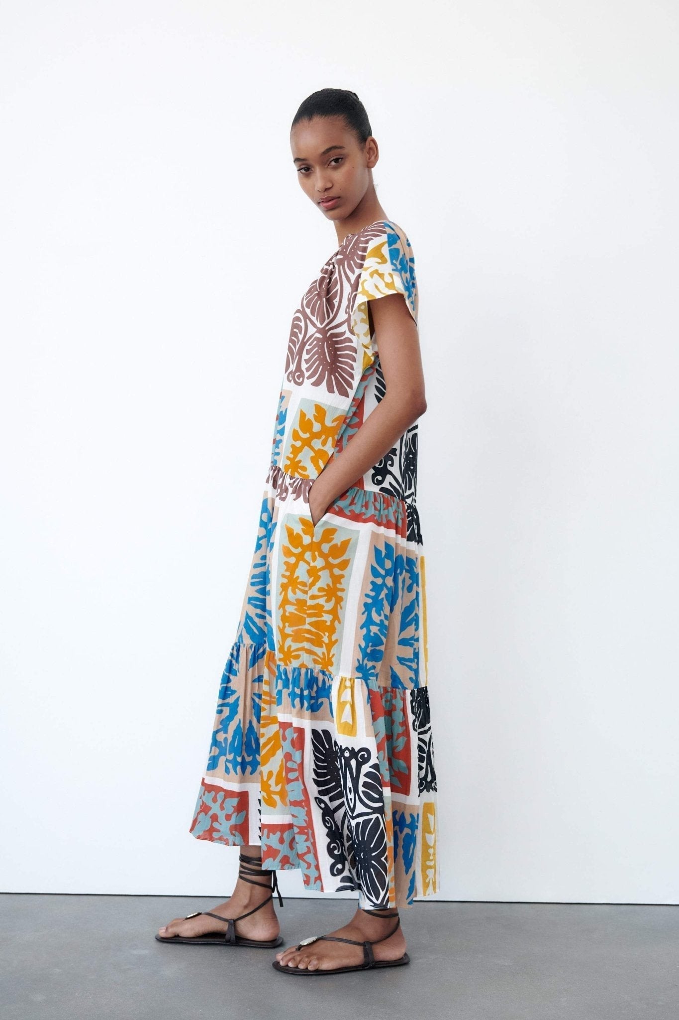 Lunaire | Robe Maxi Imprimée avec Motifs Uniques et Tissu de Haute Qualité pour Femmes
