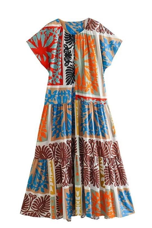 Lunaire | Robe Maxi Imprimée avec Motifs Uniques et Tissu de Haute Qualité pour Femmes
