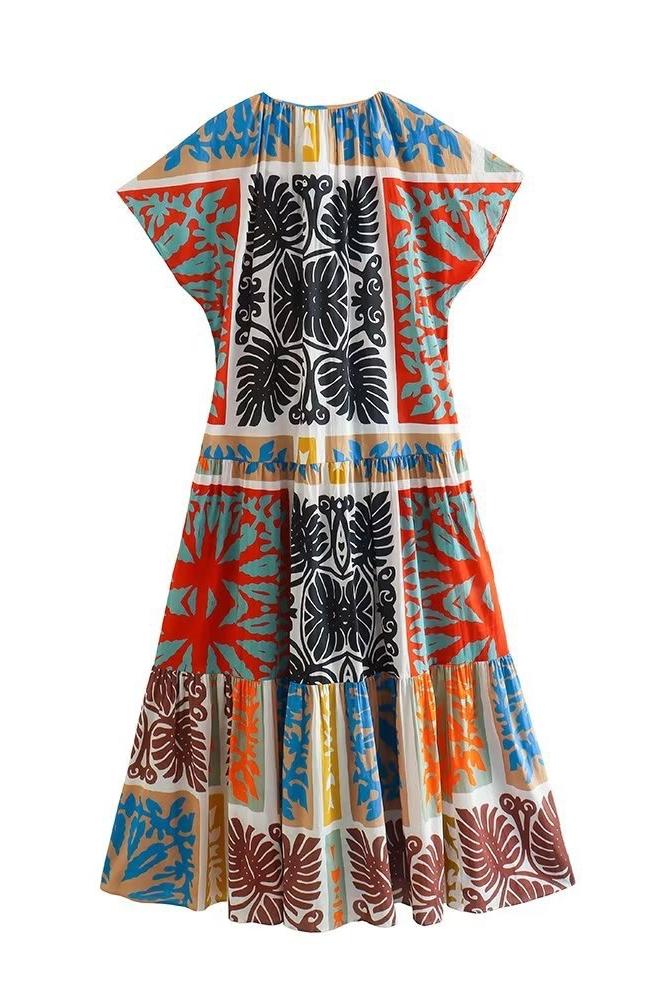 Lunaire | Robe Maxi Imprimée avec Motifs Uniques et Tissu de Haute Qualité pour Femmes