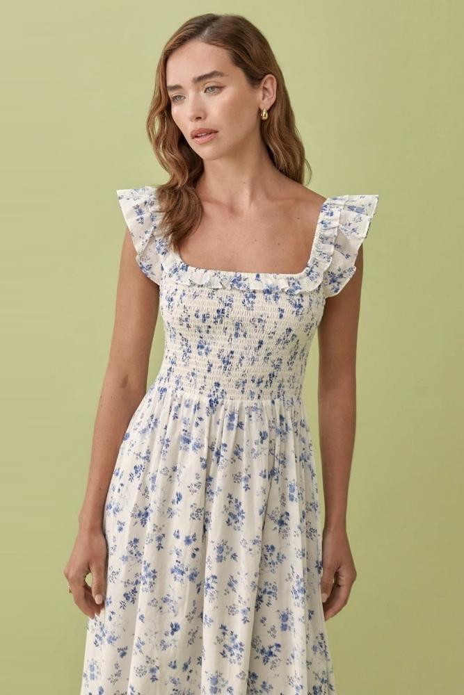 Lunaire | Robe Midi Imprimée avec Motifs Floraux et Tissu Doux pour Femmes