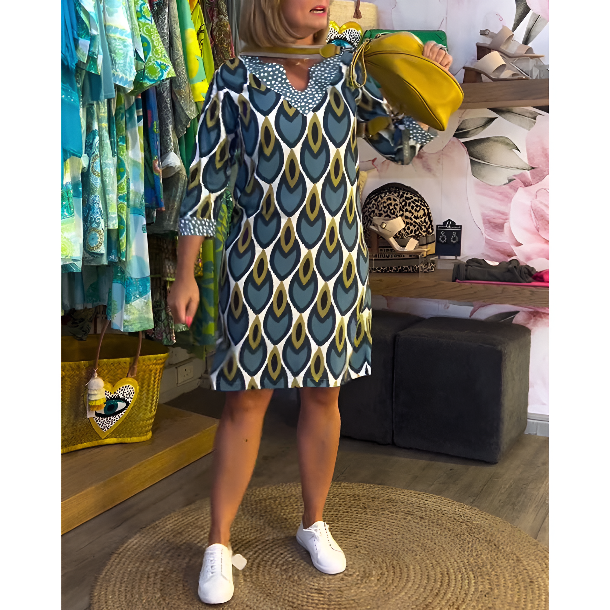 Léonie | Robe avec Motifs Uniques et Silhouette Élégante pour Femmes