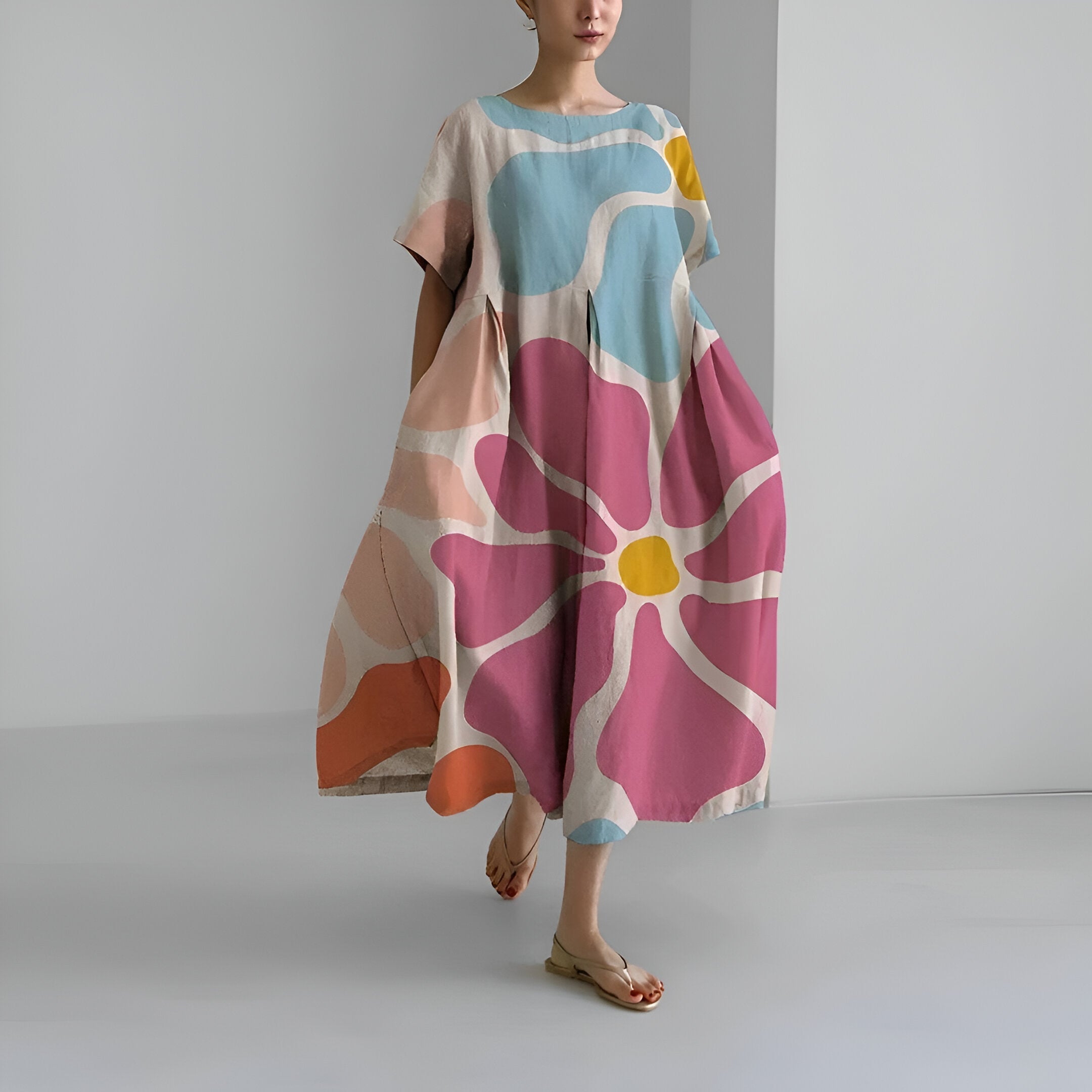Lila | Robe Fleurie avec Tissu de Qualité et Motifs Uniques pour Femmes