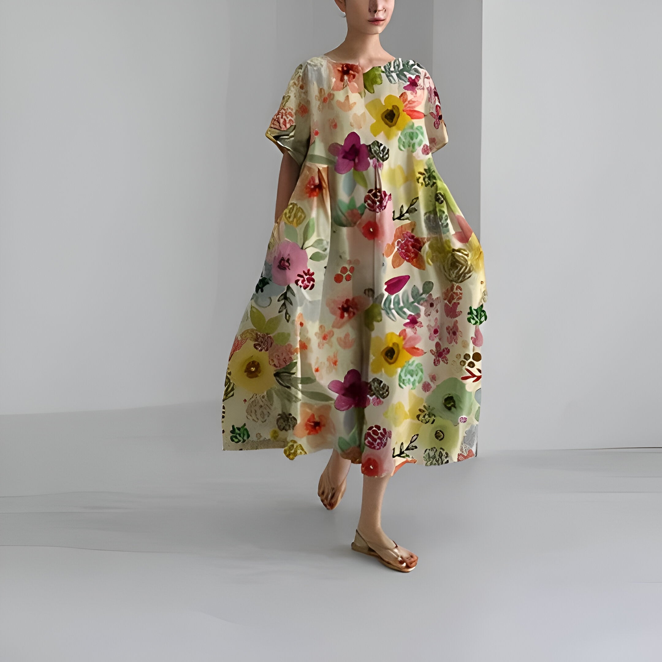 Lila | Robe Fleurie avec Tissu de Qualité et Motifs Uniques pour Femmes