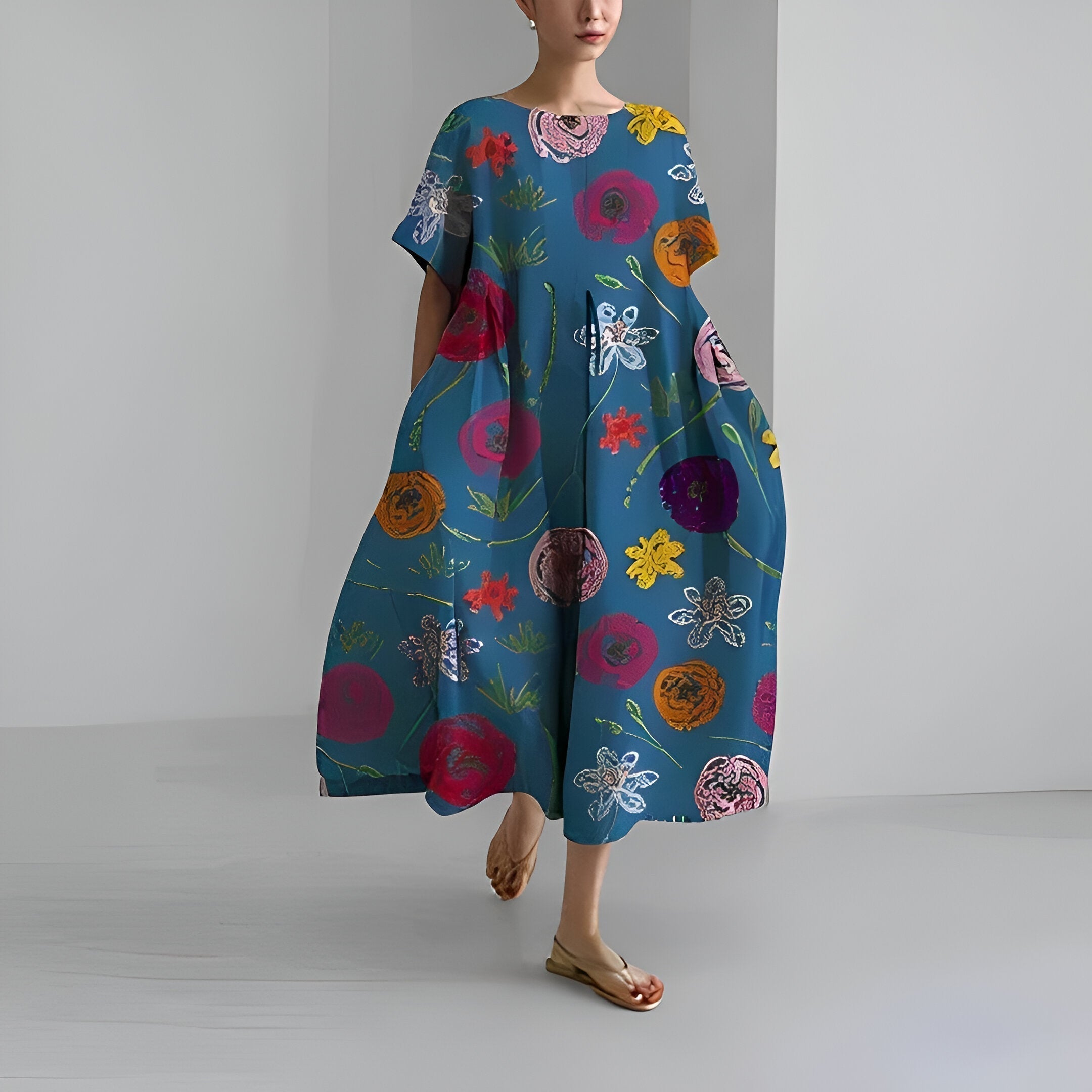 Lila | Robe Fleurie avec Tissu de Qualité et Motifs Uniques pour Femmes