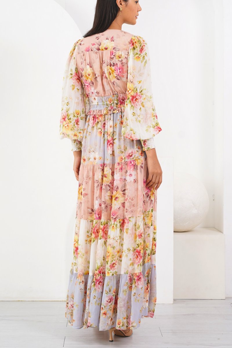 Léonie | Robe maxi avec Imprimé Floral et Silhouette Éléguante pour Femmes