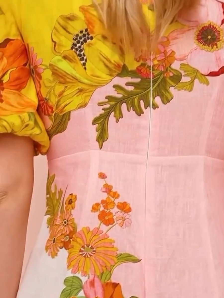 Lysandra | Maxi-robe Fleurie avec Tissu de Qualité et Silhouette Élégante pour Femmes