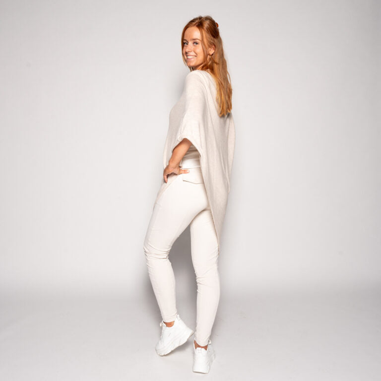 Lunaire | Poncho avec Couleur Asymétrique et Mélange de Cachemire pour Femmes