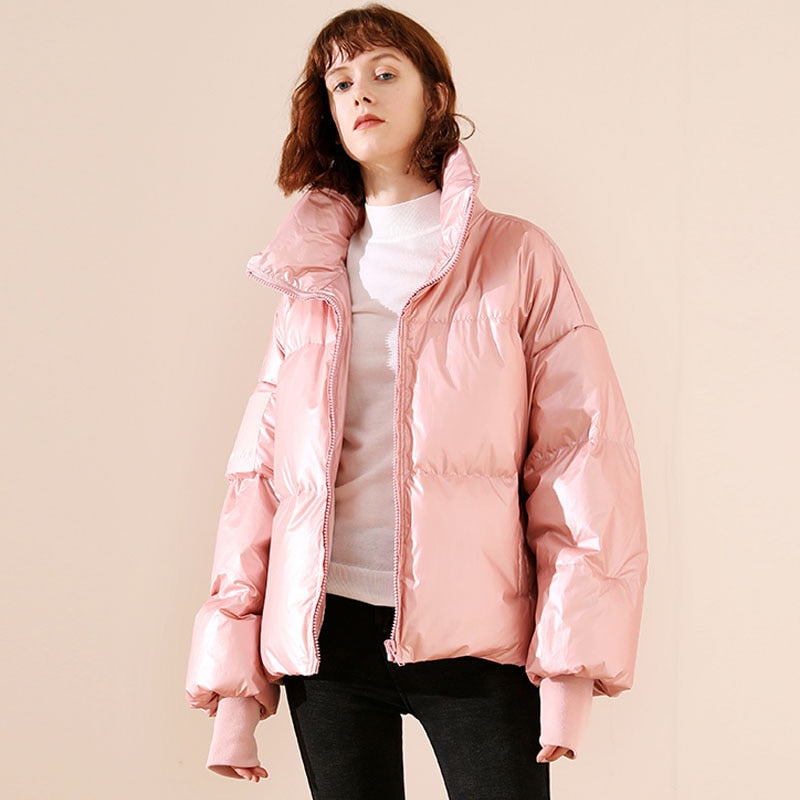 Lunaire | Doudoune Oversize avec Éclat Métallique et Isolation Exceptionnelle pour Femmes