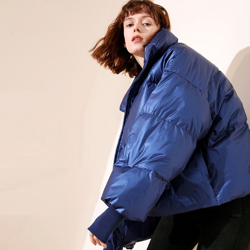 Lunaire | Doudoune Oversize avec Éclat Métallique et Isolation Exceptionnelle pour Femmes