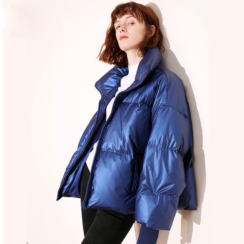 Lunaire | Doudoune Oversize avec Éclat Métallique et Isolation Exceptionnelle pour Femmes