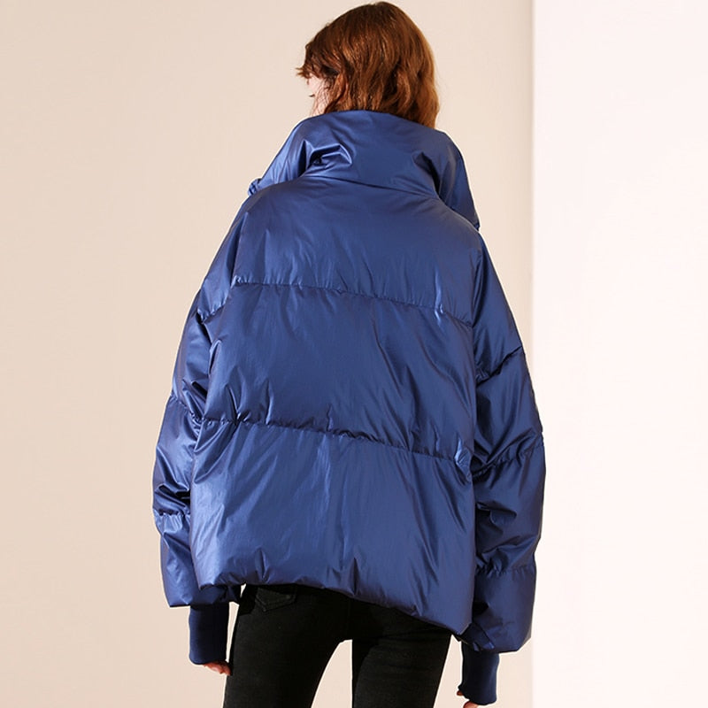 Lunaire | Doudoune Oversize avec Éclat Métallique et Isolation Exceptionnelle pour Femmes