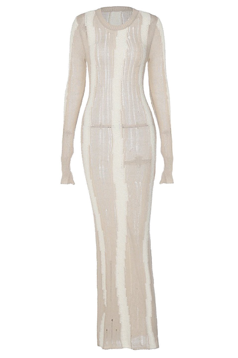Séréna | Robe Maxi avec Tricot Épissé et Silhouette Élégante pour Femmes