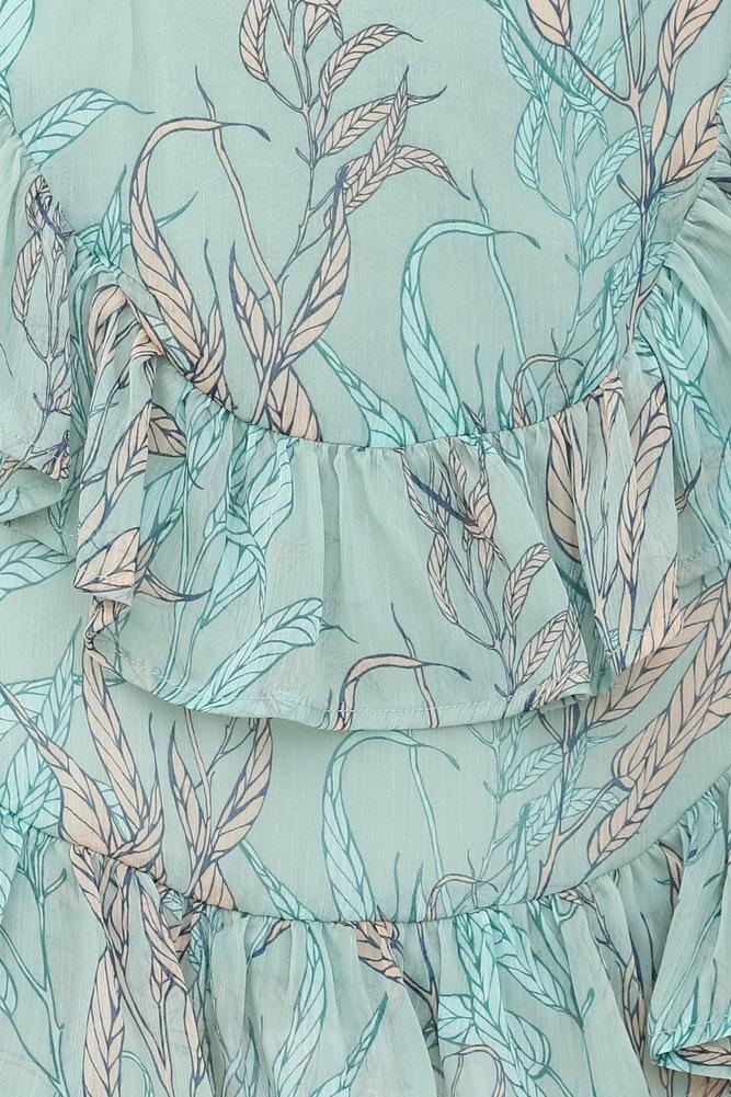 Léa | Mini-robe avec Imprimé Floral et Volants Élégants pour Femmes
