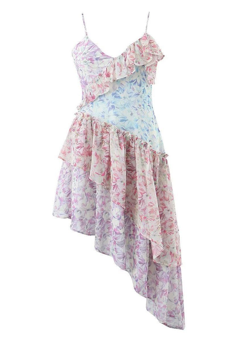 Lysandra | Robe à volants avec Motifs Floraux Uniques et Tissus de Haute Qualité pour Femmes