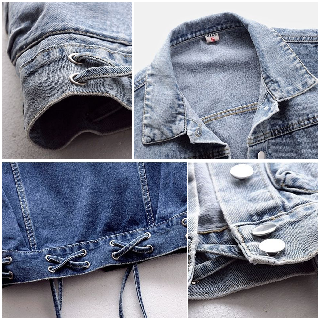Clara | Cardigan en Denim avec Détails Vintage et Poches pour Femmes
