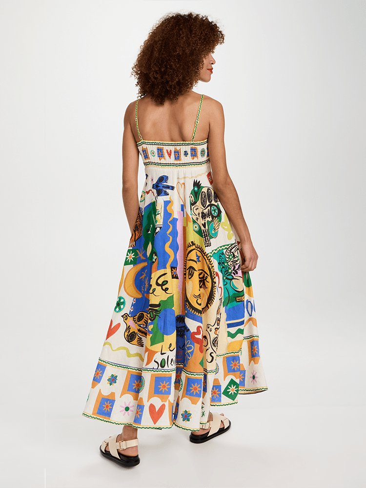 Lysandra | Robe Midi Imprimée avec Tissus de Haute Qualité et Silhouette Élégante pour Femmes