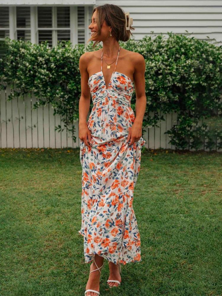 Isabelle | Robe Maxi à Fleurs avec Tissu de Haute Qualité et Silhouette Élégante pour Femmes