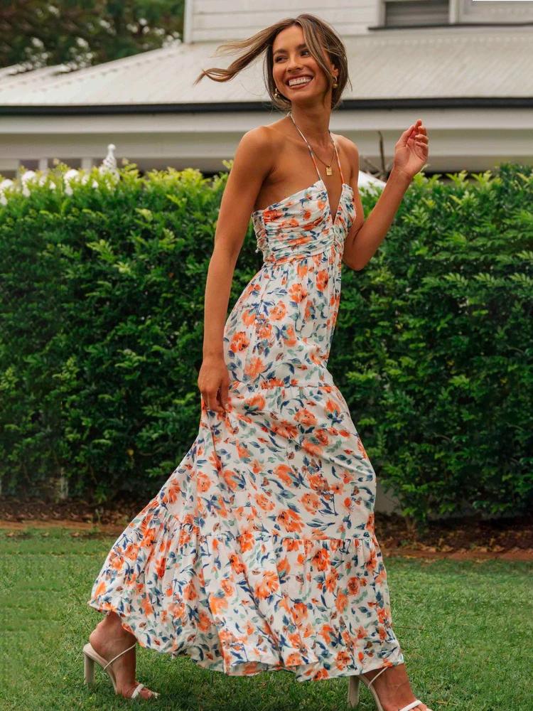 Isabelle | Robe Maxi à Fleurs avec Tissu de Haute Qualité et Silhouette Élégante pour Femmes