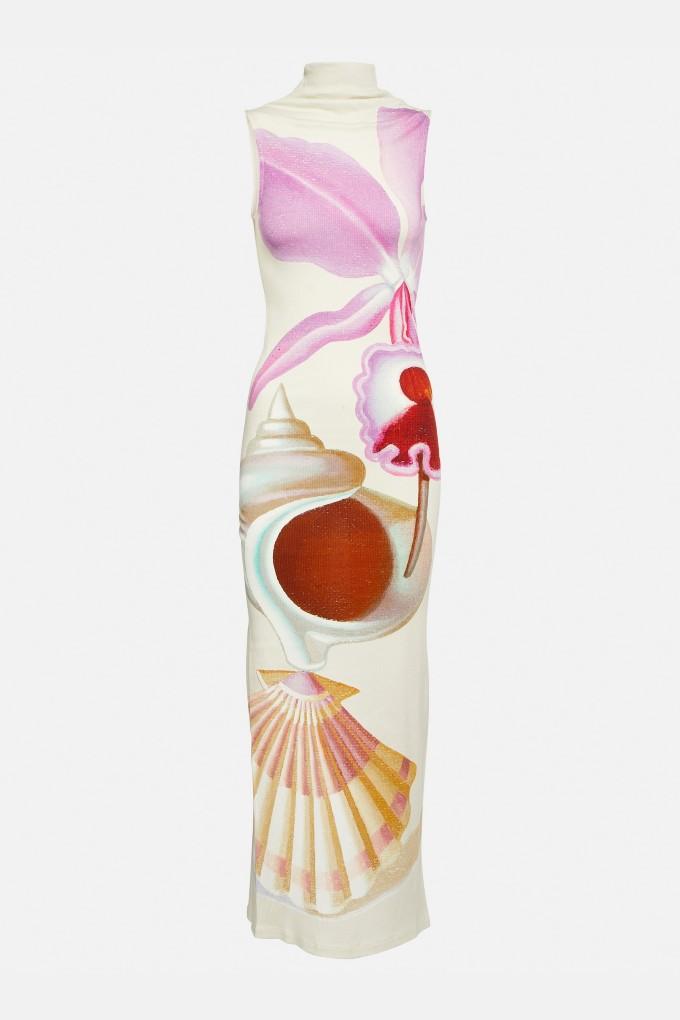 Mara | Robe Maxi avec Imprimé Floral et Col Roulé pour Femmes