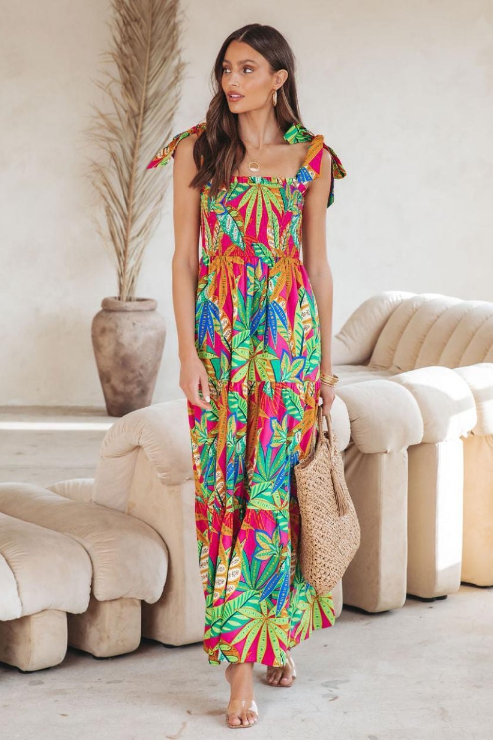 Alyssa | Robe maxi plissée avec motifs uniques et élégants pour femmes